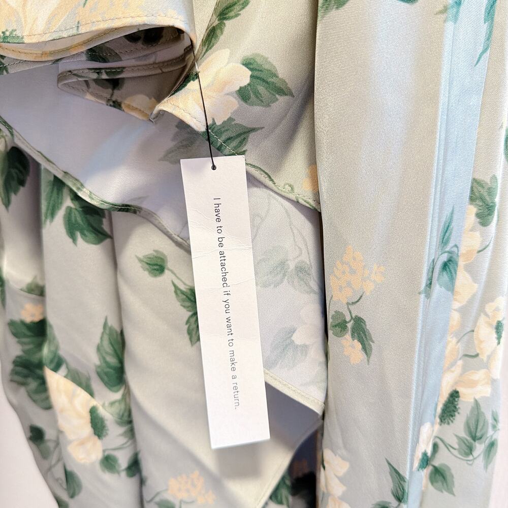 Reformation Tyler Satin Dress, Shade Garden Green, Size 6 NWT - Picture 7 of 7